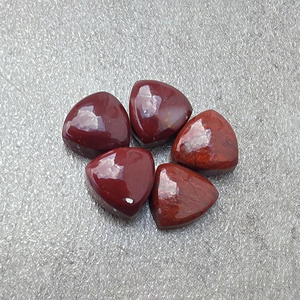 Natural <b>Red</b> Jasper Trillion Cabochon Flat Back Calibrated Loose Gemstone, for Jewelry Making, - Product Image 3