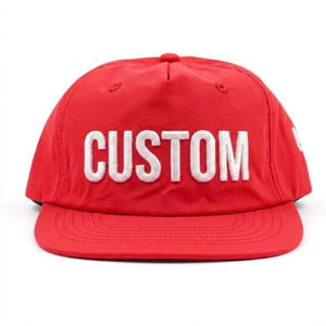 Snapback <b>Cap</b> <b>Hat</b> Custom Embroidery Logo 5 Panel Flat Brim Waterproof Fabric Untructured Wear Summer Unisex Factory Wholesale - Product Image 1