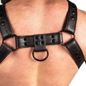 Harnais de corps en fausse fourrure Trojan 2.0 pour homme, bleu, avec lacets réglables, vêtements de club haut de gamme, costume sexy - Product Image 2