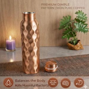 Botella de Agua de Cobre Puro Martillado para Beber y Uso Doméstico - Product Image 4