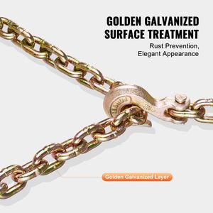 Catena di traino G80 per carichi pesanti 5/16'' x 10.3, con 2 ganci a forcella, capacità di carico di sicurezza 4900 libbre, per la movimentazione di tronchi - Product Image 3