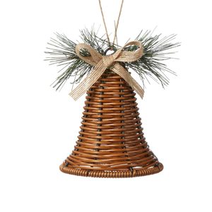 Handmade Vintage Rattan Bell Christmas <b>Tree</b> <b>Ornament</b> Eco Friendly Durable Rustic Natural Holiday Home Decoration - Product Image 5