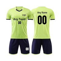 Maillot de football unisexe personnalisé, séchage rapide, respirant, col en V, manches courtes, imprimé par transfert thermique, 100% polyester, nom d'équipe personnalisé