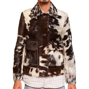 Chaqueta de Cuero Personalizada para Mujer, Chaqueta de Cuero Vacuno con Pelo Natural, Chaqueta de Piel de Vaca - Product Image 2