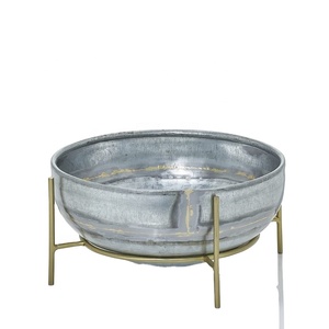 Modern Metal Planter with <b>Brass</b> Stand for Indoor Green <b>Plants</b> Minimalist Design Desktop Decor - Product Image 4