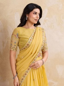 Magnifique Chaniya Choli en tissu Georgette avec broderie lourde, idéal pour mariée ou femme, facile à porter (1 MIN), avec étole 2026 - Product Image 2