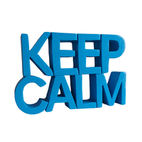 Décoration de table créative en bois d'ingénierie peint en bleu, sculpture d'art intelligente en bois, pièce maîtresse élégante 'Keep Calm' pour la décoration du salon