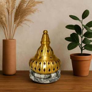 Artisan Handcrafted Metal <b>Incense</b> <b>Holder</b> With Tray Arabian Middle Eastern Mabkhara Oud Burner Aromatherapy Home Decor Gift - Product Image 2