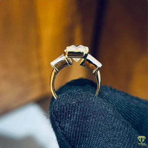 Exclusive Pear & Princess Cut VVS Moissanite Diamond <b>Ring</b> <b>Crafted</b> in 925 Sterling Silver for Woman - Product Image 4