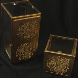 Set of 3 Black Metal <b>Candle</b> Votive Holders 4 Inch High Lattice Cut Work Iron Votive Holders - Product Image 6