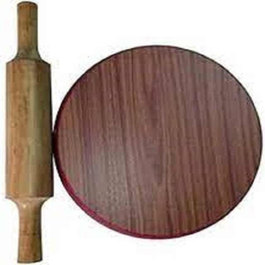 Round Wooden <b>Rolling</b> <b>Board</b> <b>Rolling</b> <b>Pin</b> | Chakla Belan Set for Easy Dough <b>Rolling</b> Eco-Friendly & Dishwasher Safe for Hotels Homes - Product Image 1