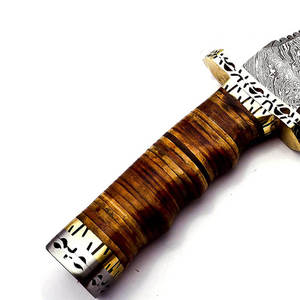 Cuchillo Bowie de Caza de Acero de Damasco de Alta Calidad, Forjado a Mano, Grado Industrial, OEM, Alta Durabilidad, Garantía de 3 Años - Product Image 4