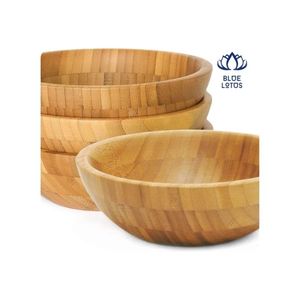 ชามไม้ไผ่ขายดีที่สุด ดีไซน์เรียบเนียน สะอาดถูกสุขอนามัย เหมาะสำหรับเสิร์ฟอาหารและจัดแสดงผลไม้ ช่วยเพิ่มสไตล์ - Product Image 1