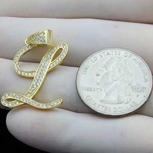 Colgante de Plata de Ley 925 con Letra L y Moissanita, Joyería de Cumpleaños, Regalo Económico y al por Mayor - Product Image 6