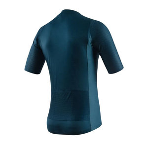 Maillot de cyclisme bleu sarcelle à manches courtes, léger et respirant, avec dos en mesh, pour hommes - Product Image 2