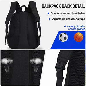 Sacs à dos de football respirants personnalisés avec fermeture éclair, sacs d'équipe sportive, équipement d'entraînement de football, légers, durables, fabricant OEM Pakistan - Product Image 5