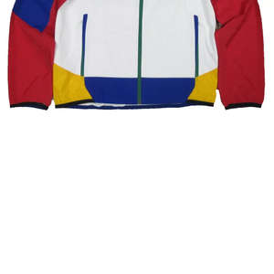 Vestes coupe-vent en toile et nylon personnalisées en gros pour hommes et femmes avec col montant, blocs de couleur, fermeture éclair et technologie imperméable - Product Image 4