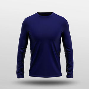 High Quality Full Sleeve T <b>Shirt</b> for Men 100% Cotton Plain Black Clothes Fashion Men's Breathable Round Neck Long Sleeve T-<b>shirt</b> - Product Image 1