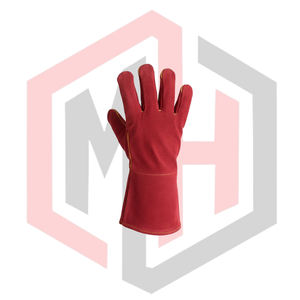 Gants de Soudure Rouges Promotionnels Résistants à la Chaleur, Antidérapants, Sans Silicone, Lisses, Anti-Coupure, Anti-Statiques en Polyester/Nitrile 11 oz - Product Image 3