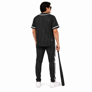 Conjunto de Uniforme de Béisbol Five B para Hombre, Jersey y Pantalones a Rayas Blancas y Negras, Transpirable, de Alta Calidad, Ropa Deportiva para Equipo Adulto - Product Image 3