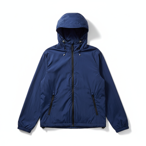 Veste coupe-vent décontractée légère et résistante à l'eau pour l'hiver, service OEM premium, fermeture éclair, col montant, logo personnalisé sur le devant - Product Image 1