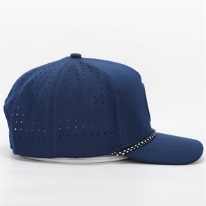 Performist Unisex Snapback <b>Cap</b> 6-Panel Blue Mesh Adjustable Breathable Sporty Baseball <b>Hat</b> with Embroidery Logo - Product Image 2