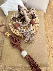 Decoración de Pared con Borlas de Cuentas de Madera Ecológicas Modernas, Adorno Colgante de Perlas de Madera Natural Hecho a Mano, Ligero, Estilo Rústico - Product Image 5