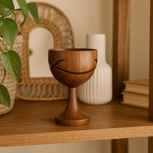 Gobelet en bois fait main, forme ronde, écologique, passe au lave-vaisselle, design classique, durable, verre à vin pour la bière, pour les fêtes - Product Image 3