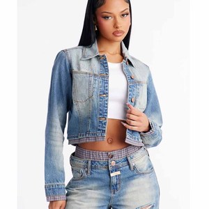 2026 Custom <b>Women's</b> <b>Vintage</b> Denim <b>Jacket</b> Washed Jean <b>Jacket</b> for <b>Women</b> Full Sleeve Turn-down Collar <b>Jacket</b> - Product Image 4