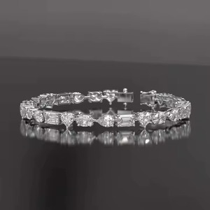 Lab Grown Diamond Tennis Bracelet for Women and <b>Men</b>, Mix Cut Diamond Tennis Bracelet, Solid Gold Diamond Bracelet - Product Image 5