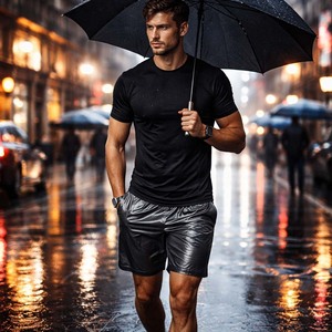 กางเกงขาสั้นกีฬาผู้ชายกันน้ำ แห้งเร็ว มีซิป พร้อมโลโก้สั่งทำพิเศษ เหมาะสำหรับวิ่งและออกกำลังกาย - Product Image 4