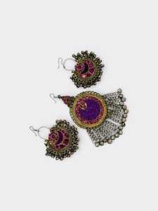 Exquisite And Elaborate Traditional Tribal Necklace Featuring Deep Luminous <b>Red</b> Oval <b>Beads</b> Strung Meticulously With Tiny Matchs - Product Image 2
