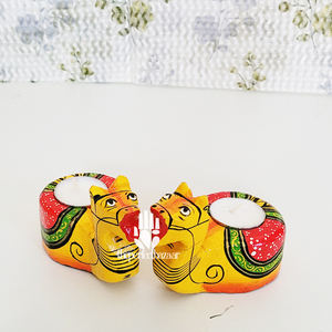 Ensemble de 2 décorations d'intérieur Diya Art Déco en bois à motifs animaliers, mobiles, de différentes couleurs et styles, pour anniversaire et Bar Mitzvah - Product Image 2