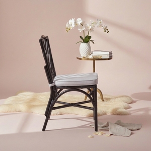 Premium Black Rattan Dining <b>Chair</b> Scandinavian Design Elegant Handcrafted Ergonomic High-<b>Back</b> <b>Support</b> Metal Legs Perfect Dining - Product Image 4
