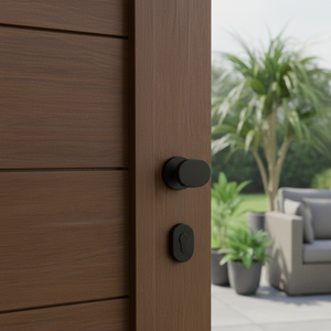 Hi-Safe Designer Round Mortise <b>Knob</b> with Keyhole | Modern <b>Door</b> Hardware in Matte <b>Black</b>, Rose Gold & Stainless Steel Finish <b>Knobs</b> - Product Image 2