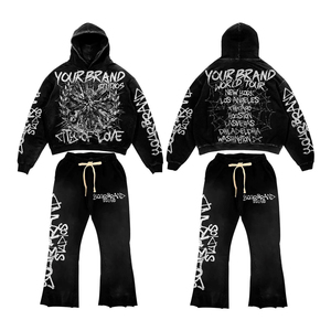 Conjunto Deportivo Vintage con Sudadera y Pantalones Anchos Estilo Urbano - Product Image 3