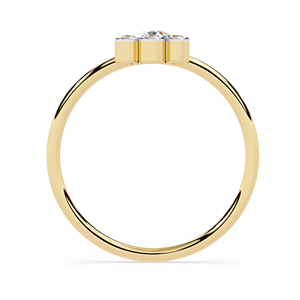 แหวนหมั้นเพชรทรงลูกแพร์สำหรับผู้หญิง ทองคำขาว 14k ประดับเพชรทรงกลมแบบฝังขอบ ดีไซน์คลาสสิก เหมาะสำหรับเป็นของขวัญวันครบรอบ - Product Image 3