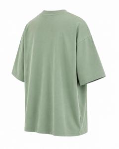 T-shirt décontracté à manches courtes et col rond pour homme, couleur unie, coupe oversize, en jersey 100 % coton, respirant et écologique, vente en gros - Product Image 5