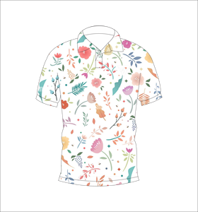 Polo pour homme personnalisé à imprimé floral botanique, décontracté, à manches courtes, pour l'été, style golf, vente en gros - Product Image 1