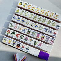 Jeu de Mahjong américain en marbre et citron avec 160 tuiles en acrylique et motifs décoratifs pour les clubs de Mahjong