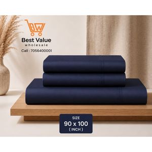 Soft Polyester 300TC Fitted Bed <b>Sheet</b> 75x60x13 Inch Plain Solid Pattern <b>King</b> and Twin <b>Sizes</b> Washable for Home Hotel Bedding - Product Image 2