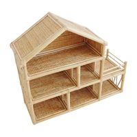 Maison de poupée en rotin de haute qualité, maison de poupée Barbie, maison de poupée miniature, maison de poupée DIY en gros
