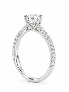 Anillo de Compromiso con Diamante Cultivado en Laboratorio de 2.20CT, Oro Blanco de 14KT, Corte Redondo, Engaste Pavé, para Mujer - Product Image 6