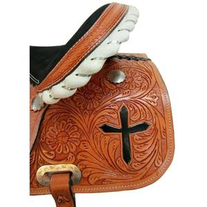 Silla de montar western de cuero premium de gran venta con armazón de plástico/madera para equitación, doma, caza, carreras de barriles y uso en ranchos. - Product Image 2