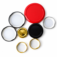 Op maat gemaakte blikken metalen deksels in diverse kleuren voor glazen potten, draaidop metalen deksels voor conserven, BPA & PVC vrij, draaidop deksels