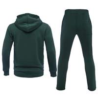 Vente directe usine – Ensemble de survêtement vintage uni pour homme, grandes tailles, comprenant un sweat à capuche zippé vert foncé et un pantalon de jogging