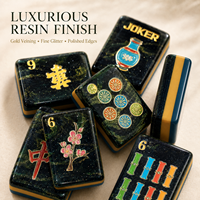 Expédition rapide, jeu de mahjong américain en acrylique à 3 couches avec veines dorées, 160 tuiles, style artistique oriental exotique, jeu de divertissement haut de gamme, cadeau