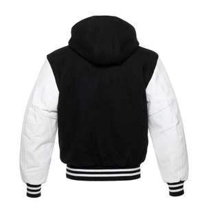 Chaqueta Varsity con Capucha Unisex de Invierno con Parches Bordados Personalizados, Tejido Chenille 100% Lana, Estilo Urbano - Product Image 4