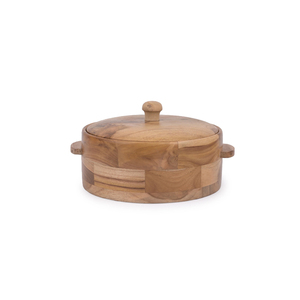 Chauffe-tortillas en bois avec couvercle, boîte à roti écologique en bois pour la conservation de la chaleur, boîte de rangement de cuisine personnalisable - Product Image 2