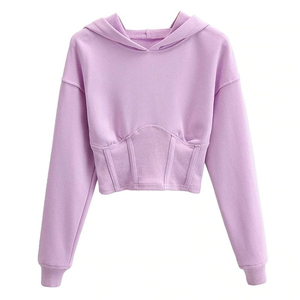 Hoodie court personnalisé pour femme, idéal pour l'été – Choix des clientes – Sweat à capuche pull-over pour femme - Product Image 1